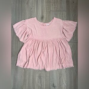 TALULAH Pink Ruffle Sleeve Tunic Size Small